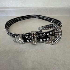 Black and Silver Rhinestone Belt